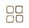 Hello Honey® Brass Finished Square Metal Napkin Rings with Leather Tie Set